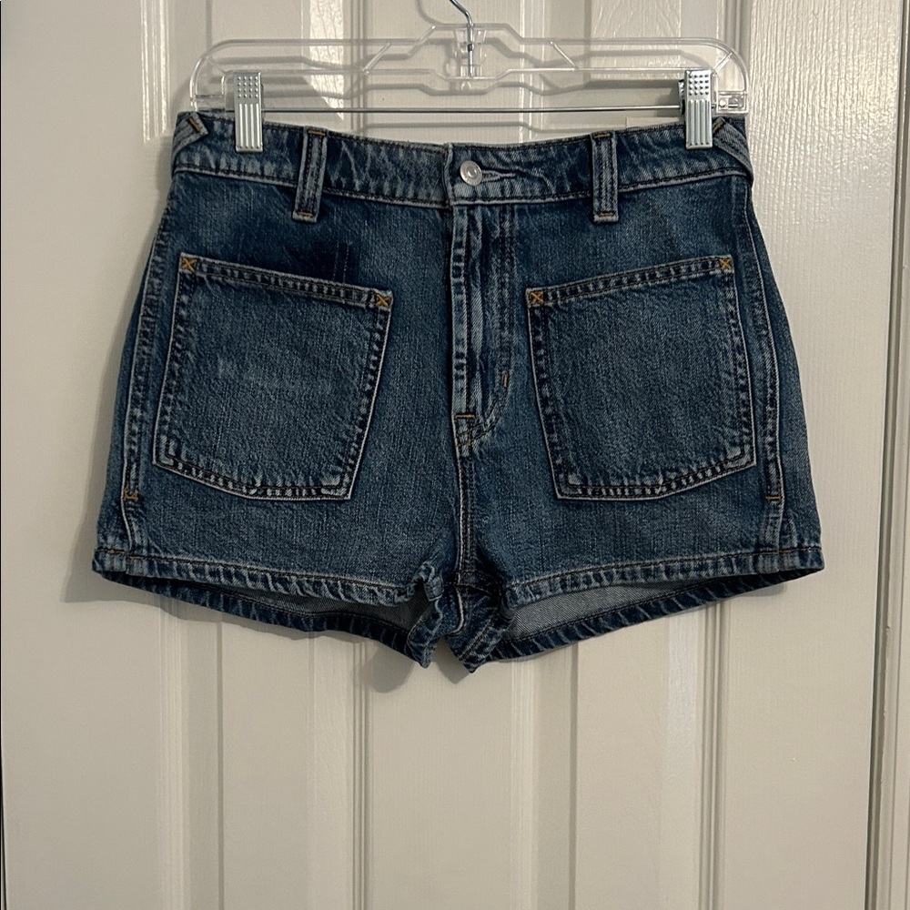 Free People Bettie Bailor Dark Wash High-Rise Denim Shorts